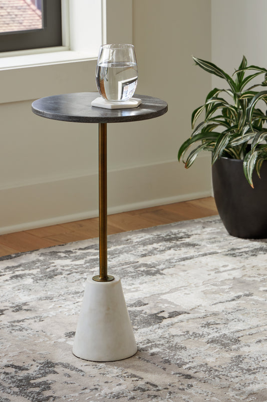 Myers Furniture Outlet - Ashley Furniture - Caramont Accent Table - Accent Table / Black/White/Gold Finish - A4000540