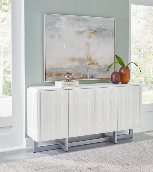 Myers Furniture Outlet - Ashley Furniture - Ornawel Accent Cabinet - Accent Cabinet / Distressed White - A4000569