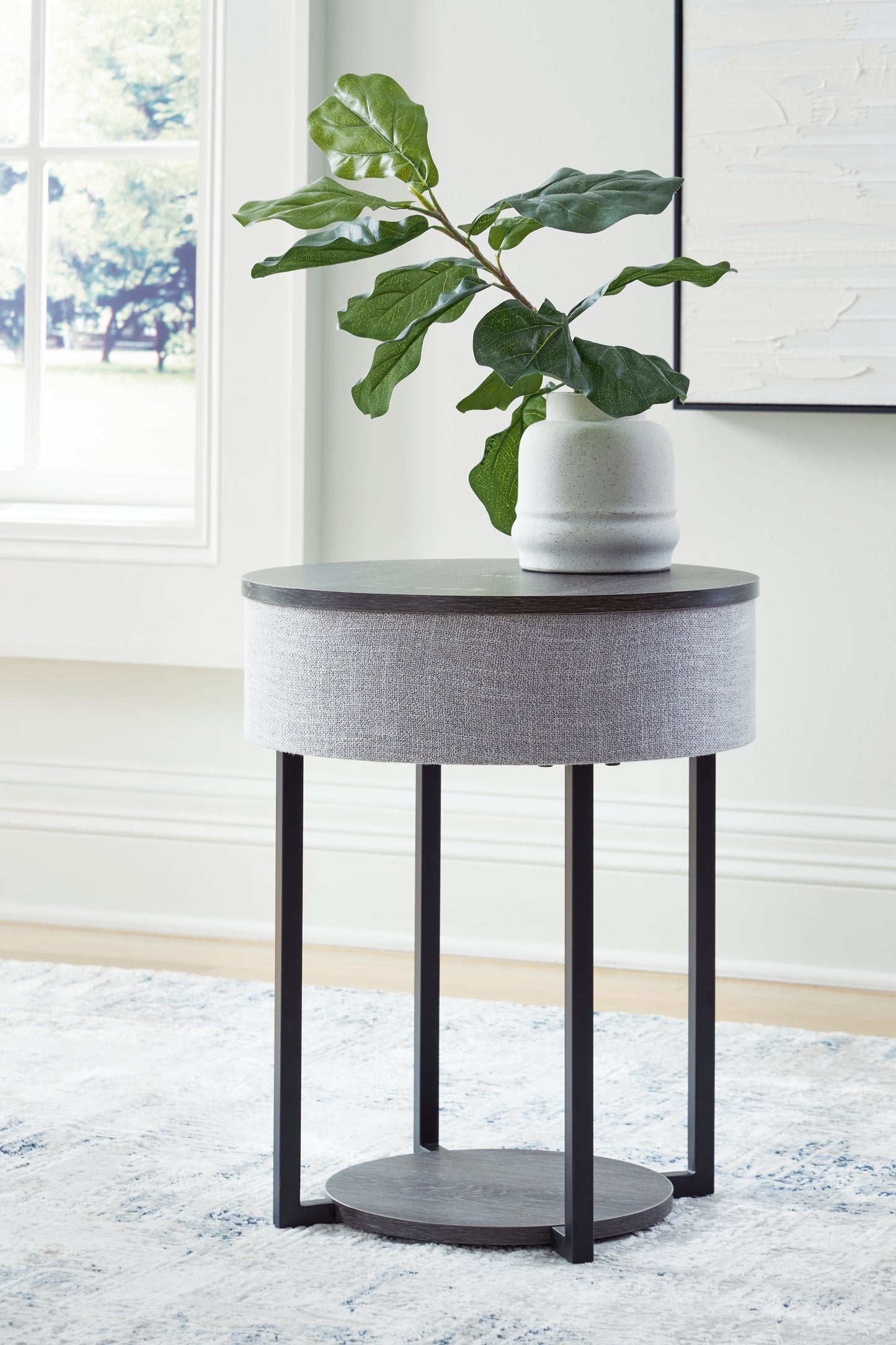 Myers Furniture Outlet - Ashley Furniture - Sethlen Accent Table with Speaker - Accent Table with Speaker / Gray/Black - A4000641