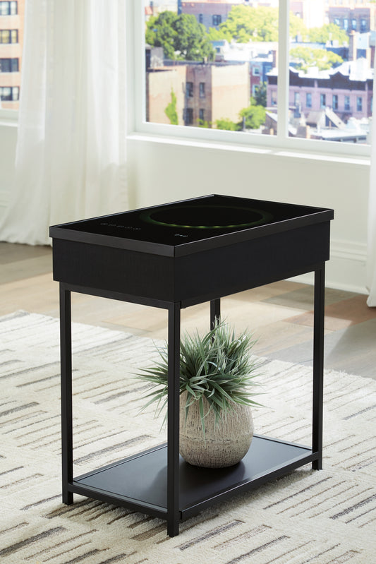 Myers Furniture Outlet - Ashley Furniture - Gemmet Accent Table with Speaker - Accent Table with Speaker / Black - A4000643