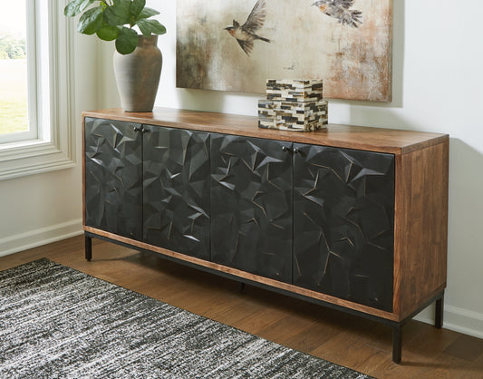 Myers Furniture Outlet - Ashley Furniture - Dorannby Accent Cabinet - Accent Cabinet / Black/Brown - A4000649