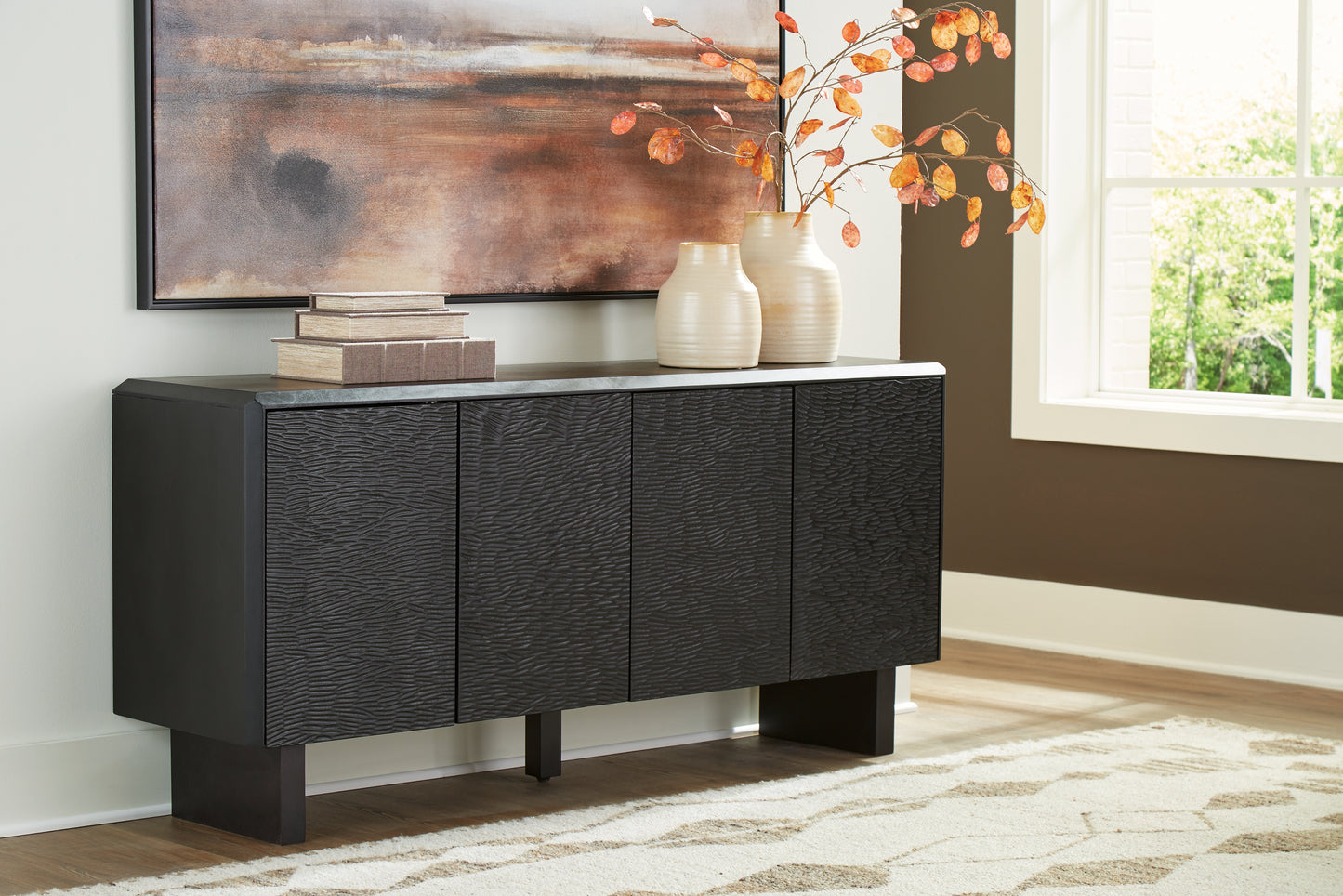 Myers Furniture Outlet - Ashley Furniture - Farrelmore Accent Cabinet - Accent Cabinet / Black - A4000659