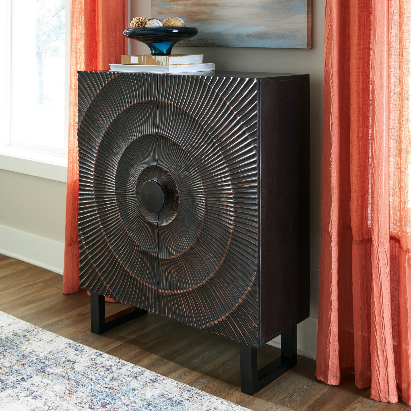 Myers Furniture Outlet - Ashley Furniture - Fosterman Accent Cabinet - Accent Cabinet / Distressed Black - A4000660