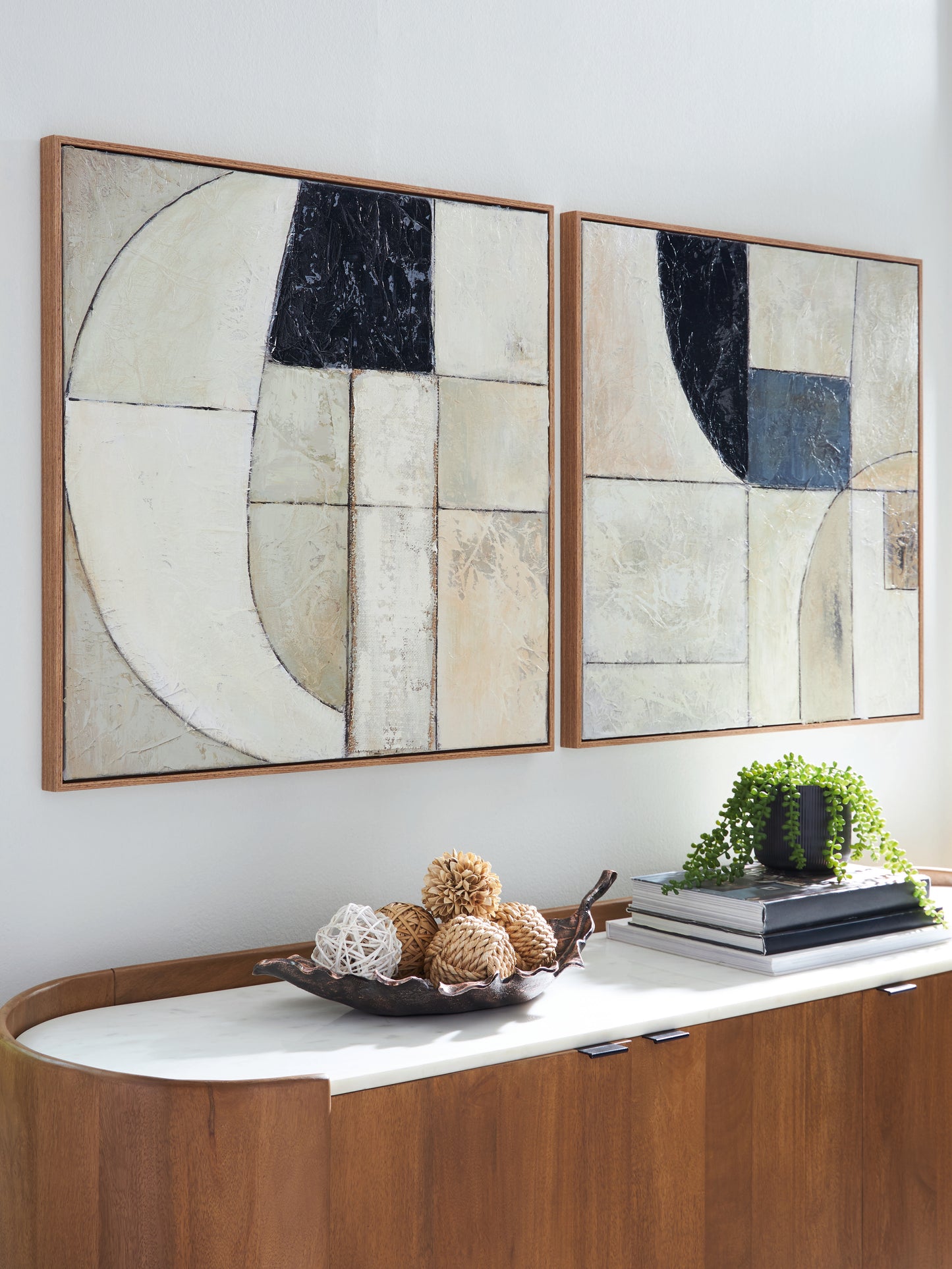 Myers Furniture Outlet - Ashley Furniture - Bexlen Wall Decor - Wall Art Set (Set of 2) / Tan/Taupe/Black - A8000498