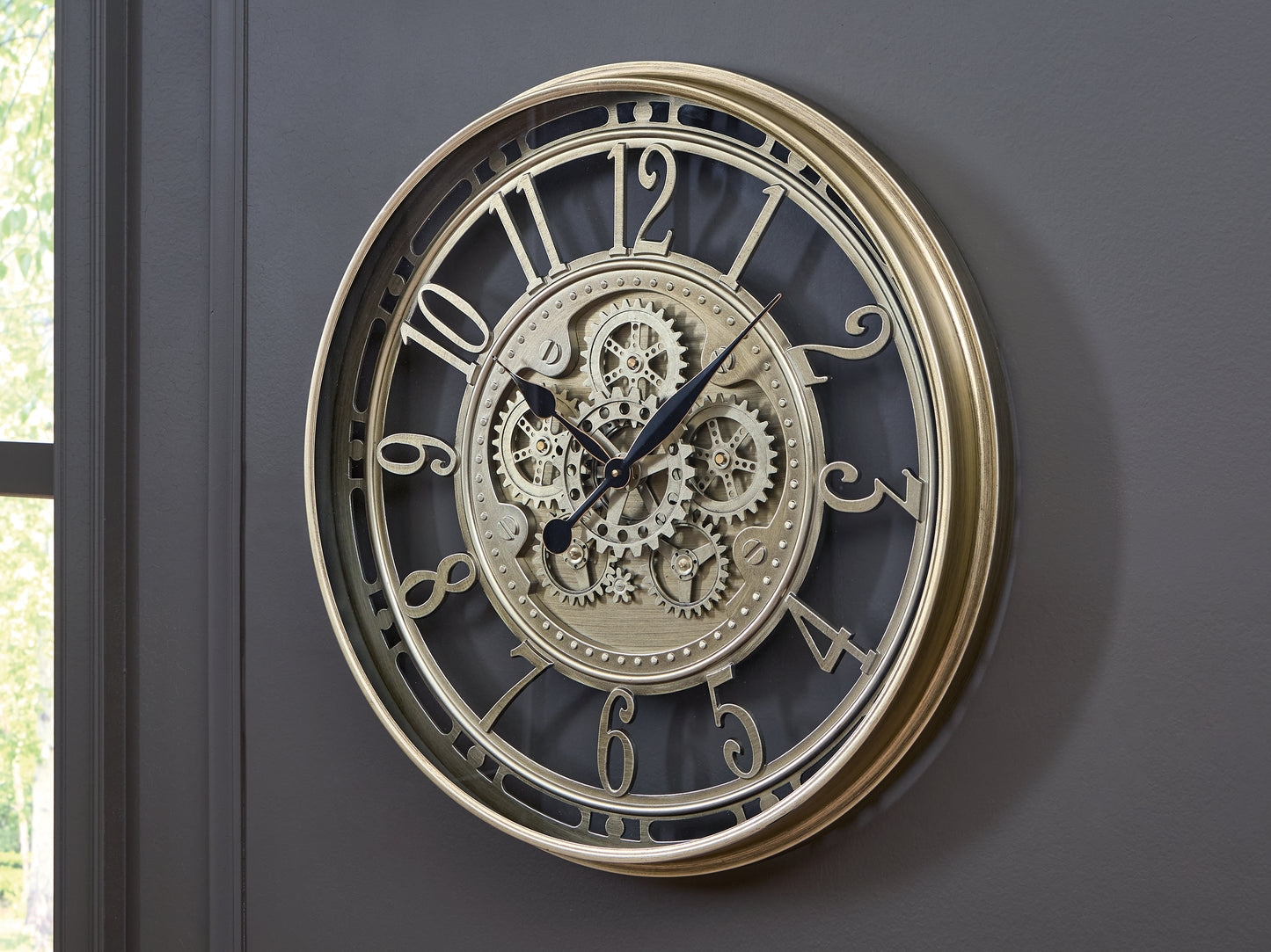 Myers Furniture Outlet - Ashley Furniture - Gilover Wall Decor - Wall Clock / Champagne Finish - A8010386