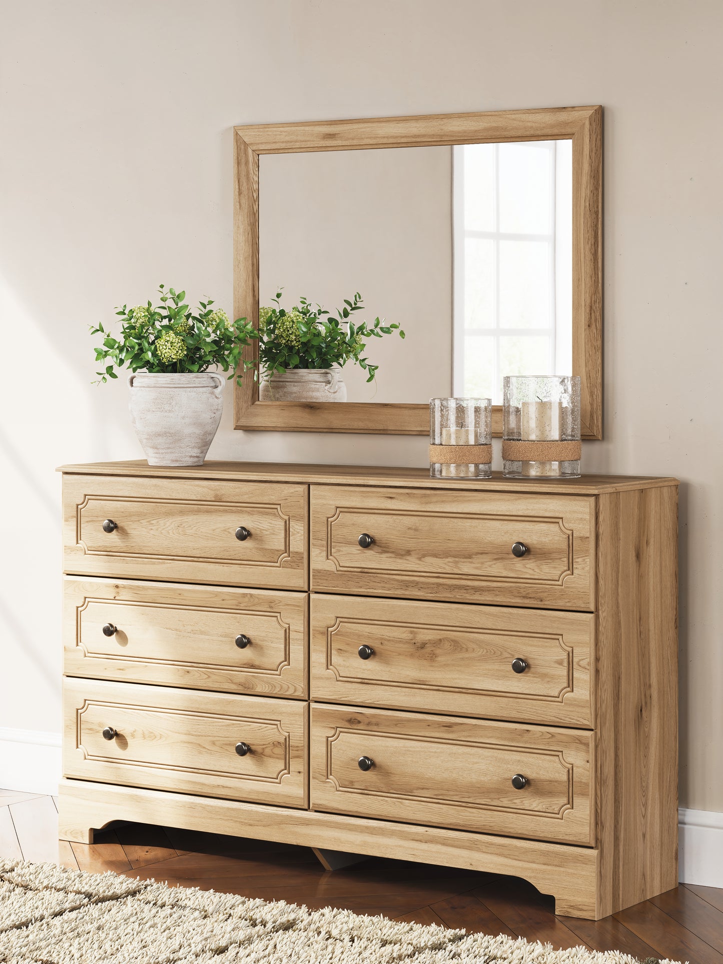 Myers Furniture Outlet - Ashley Furniture - Aleaport Bedroom - Dresser and Mirror / Warm Brown - PCB1075B1