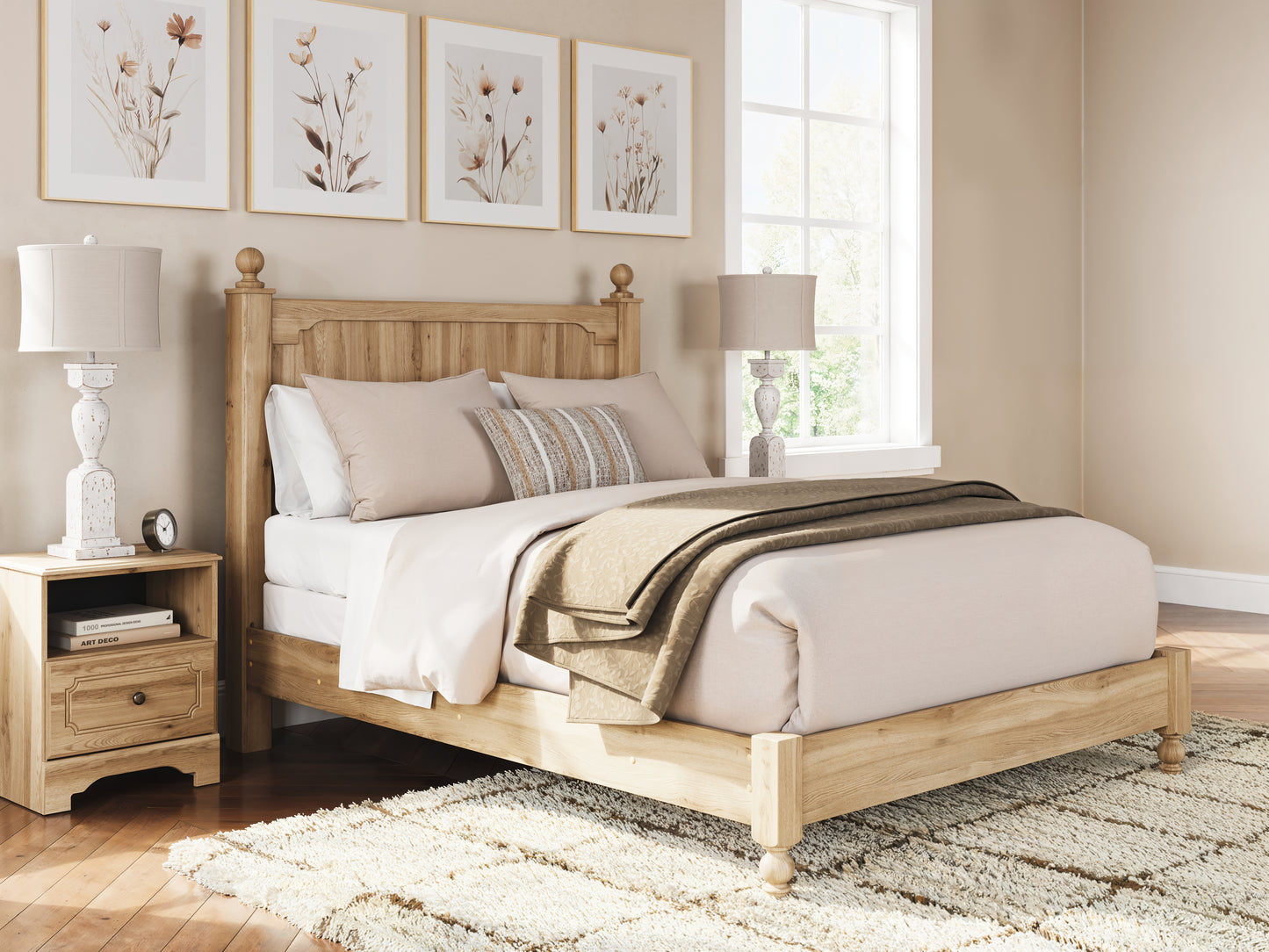 Myers Furniture Outlet - Ashley Furniture - Aleaport Bedroom - Queen Panel Bed / Warm Brown - PCB1075B7