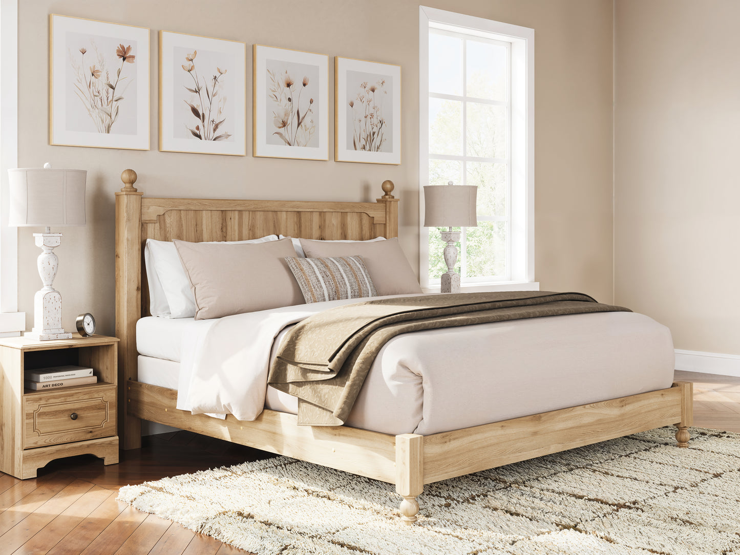 Myers Furniture Outlet - Ashley Furniture - Aleaport Bedroom - King Panel Bed / Warm Brown - PCB1075B8