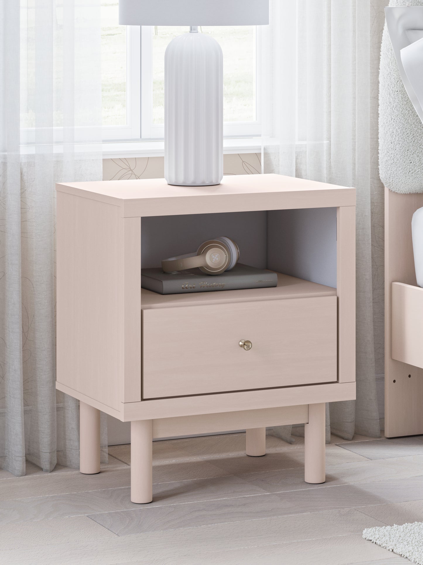 Myers Furniture Outlet - Ashley Furniture - Wistenpine Bedroom - One Drawer Night Stand / Blush - B1323-91