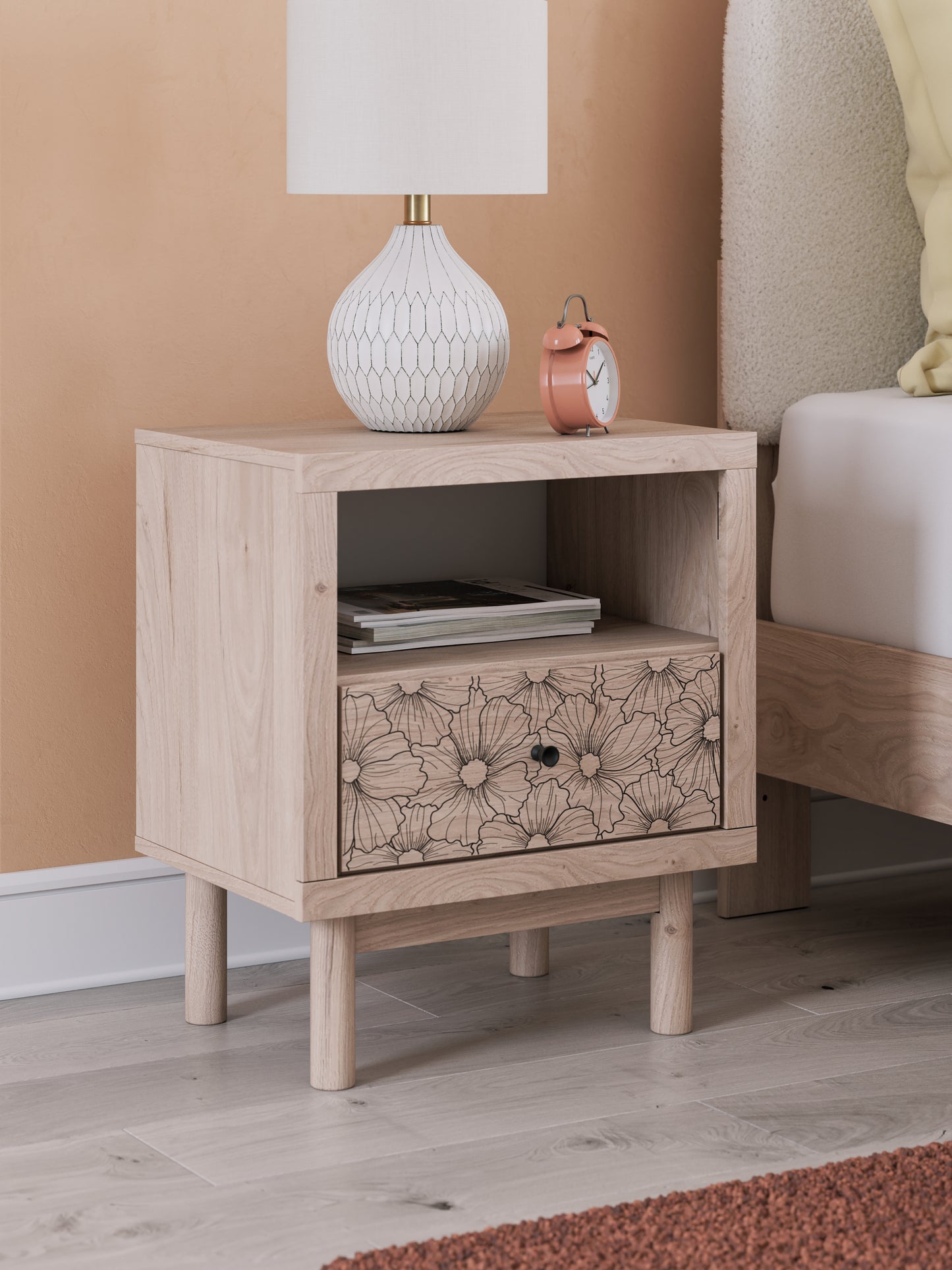 Myers Furniture Outlet - Ashley Furniture - Arloster Bedroom - Twin Upholstered Day Bed with Storage / Tan/White - PCB1566B9