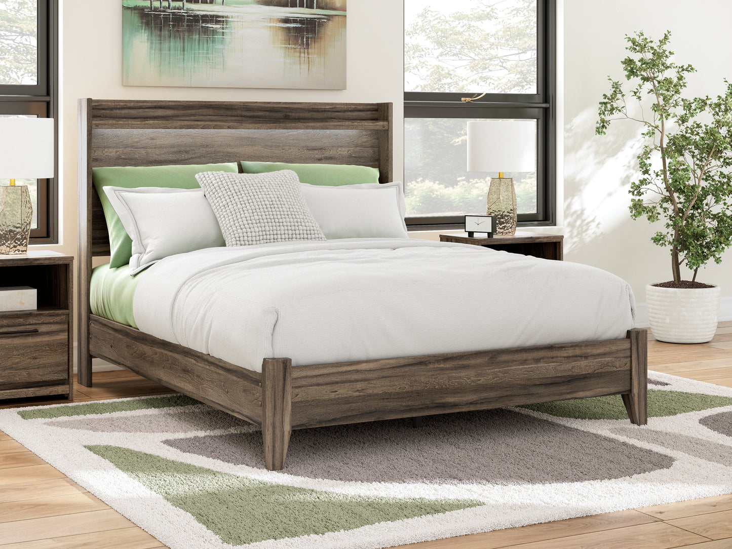 Myers Furniture Outlet - Ashley Furniture - Elbrim Bedroom - Queen Panel Bed / Brown - PCB2005B2