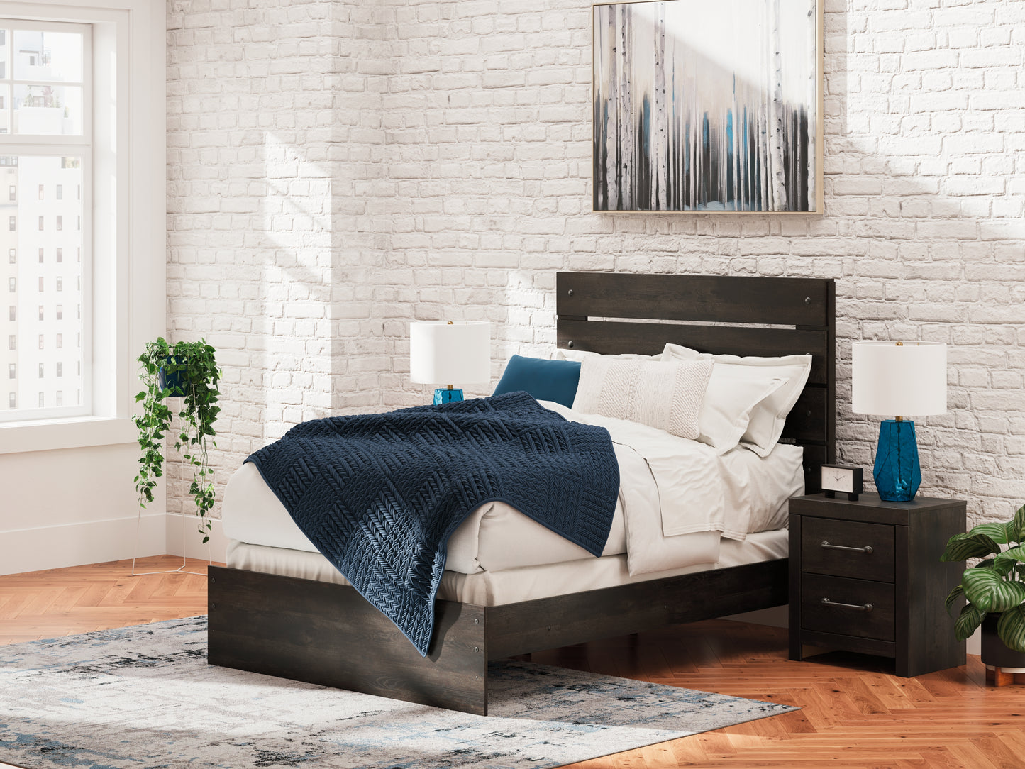 Myers Furniture Outlet - Ashley Furniture - Hollivern Bedroom - Full Panel Bed / Dark Gray - PCB2108B12
