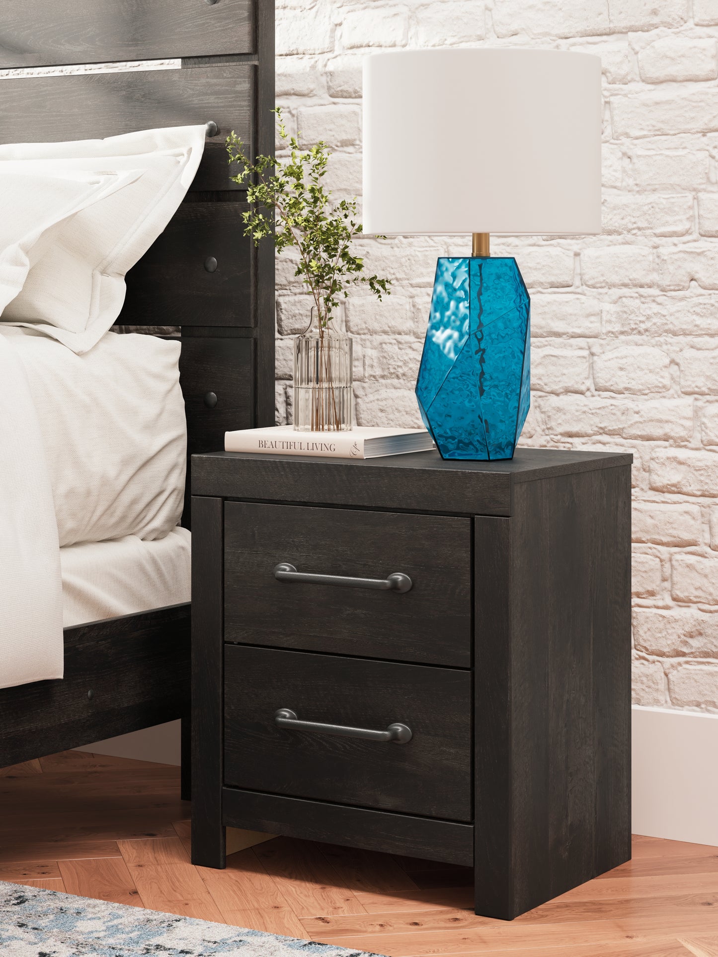 Myers Furniture Outlet - Ashley Furniture - Hollivern Bedroom - Two Drawer Night Stand / Dark Gray - PCB2108-92