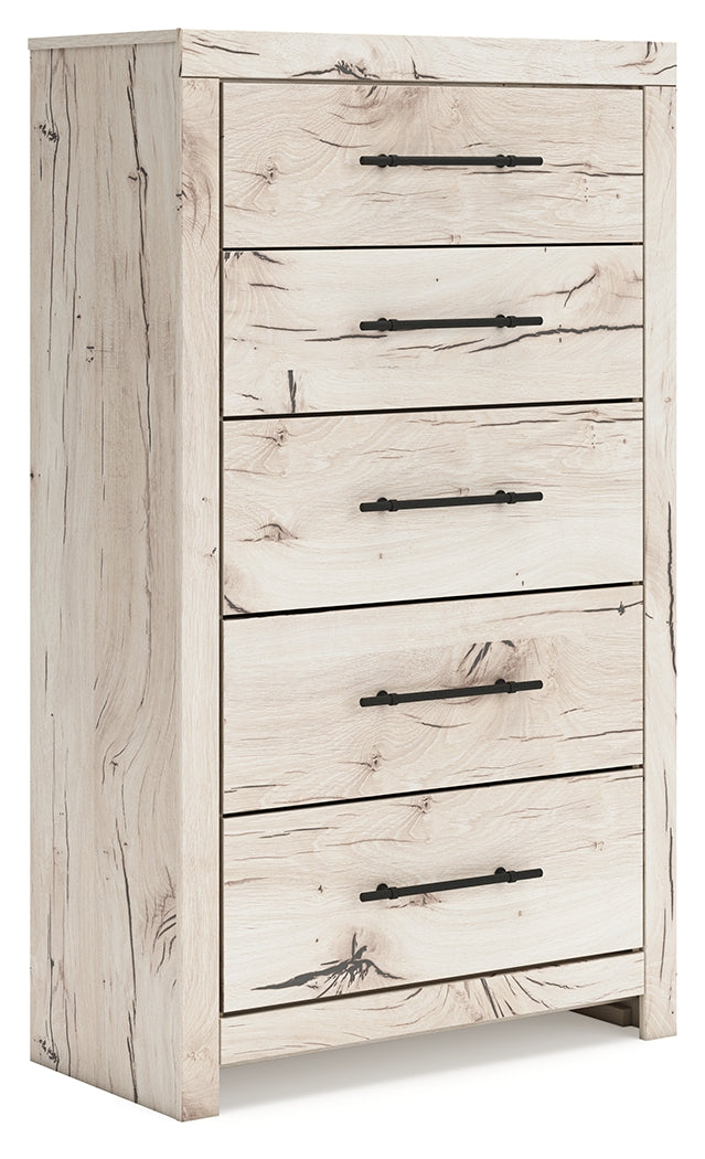 Myers Furniture Outlet - Ashley Furniture - Lawroy Bedroom - Five Drawer Chest / Light Natural - B2310-46