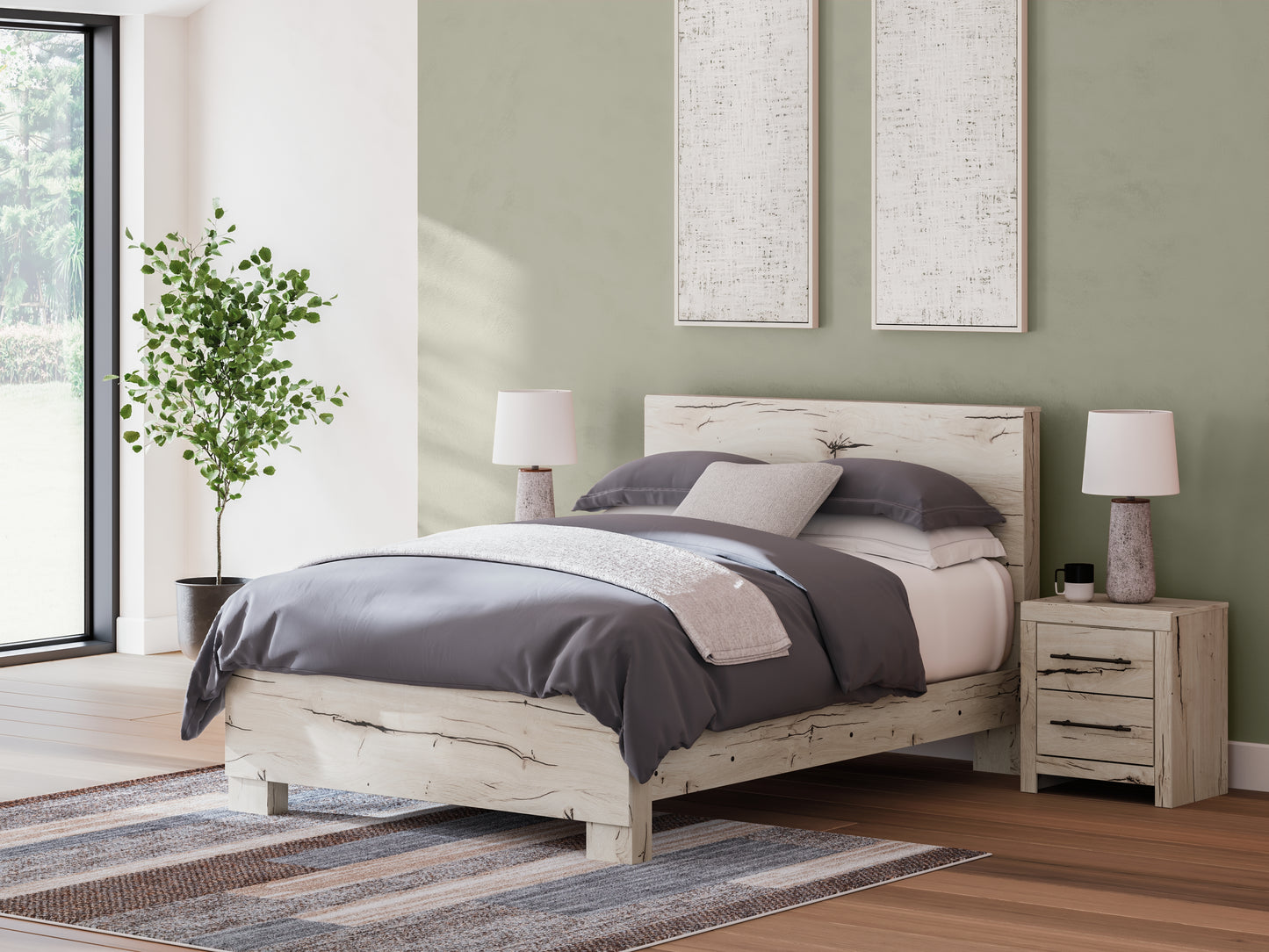 Myers Furniture Outlet - Ashley Furniture - Lawroy Bedroom - Queen Panel Bed / Light Natural - B2310B2