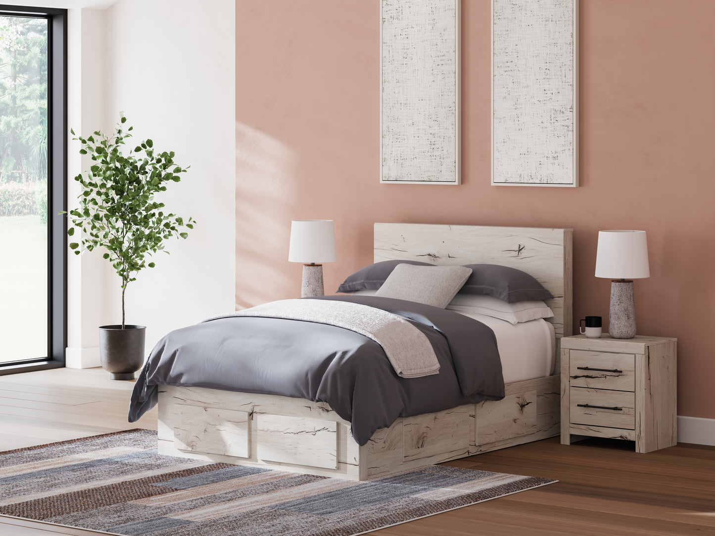 Myers Furniture Outlet - Ashley Furniture - Lawroy Bedroom - Full Panel Storage Bed / Light Natural - B2310B24
