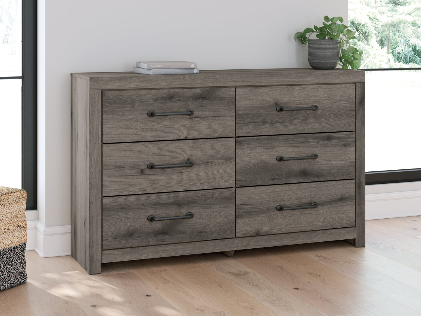 Myers Furniture Outlet - Ashley Furniture - Graystorm Bedroom - Six Drawer Dresser / Brown Gray - PCB2405-31
