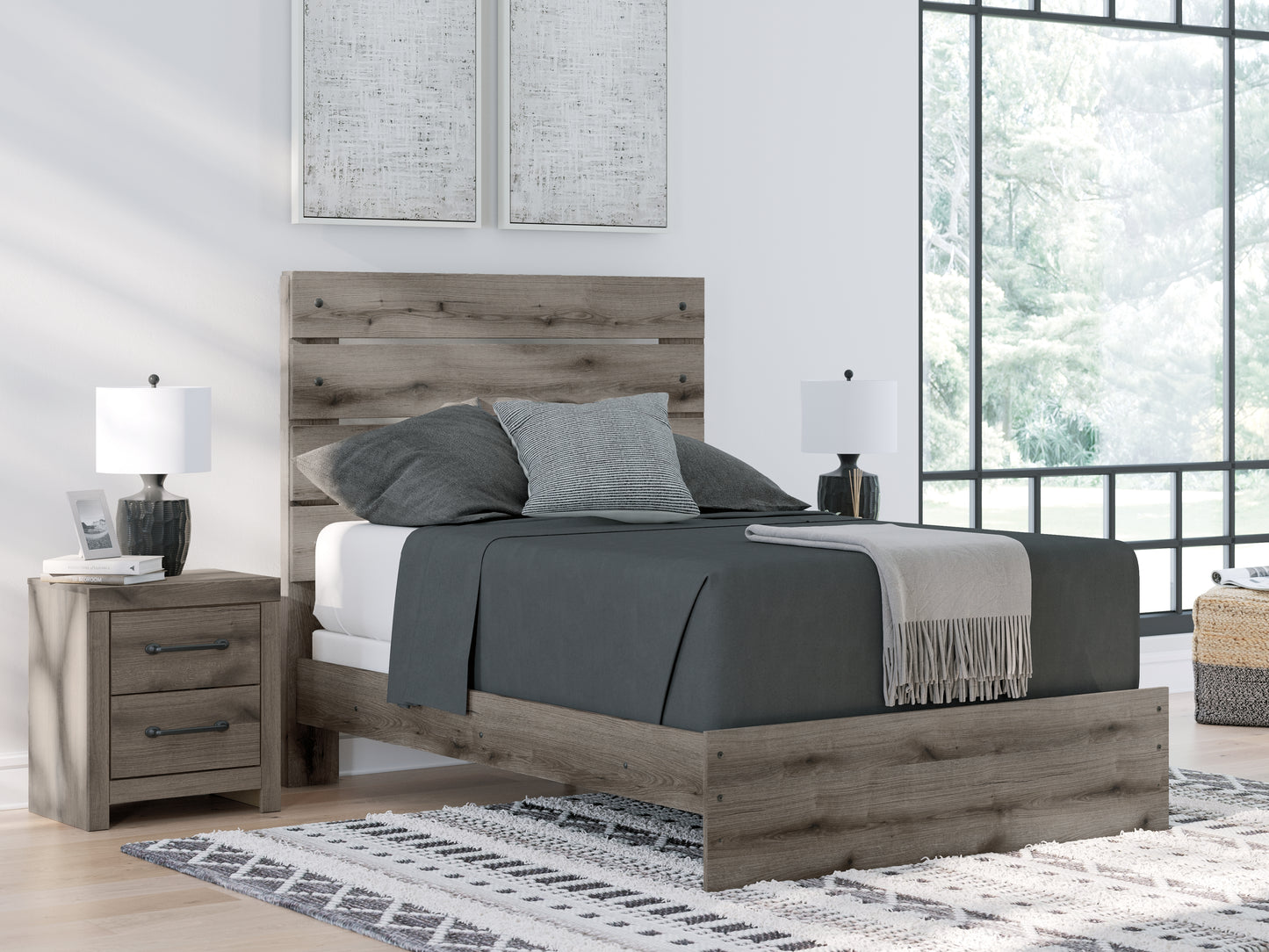 Myers Furniture Outlet - Ashley Furniture - Graystorm Bedroom - Full Panel Bed / Brown Gray - PCB2405B13