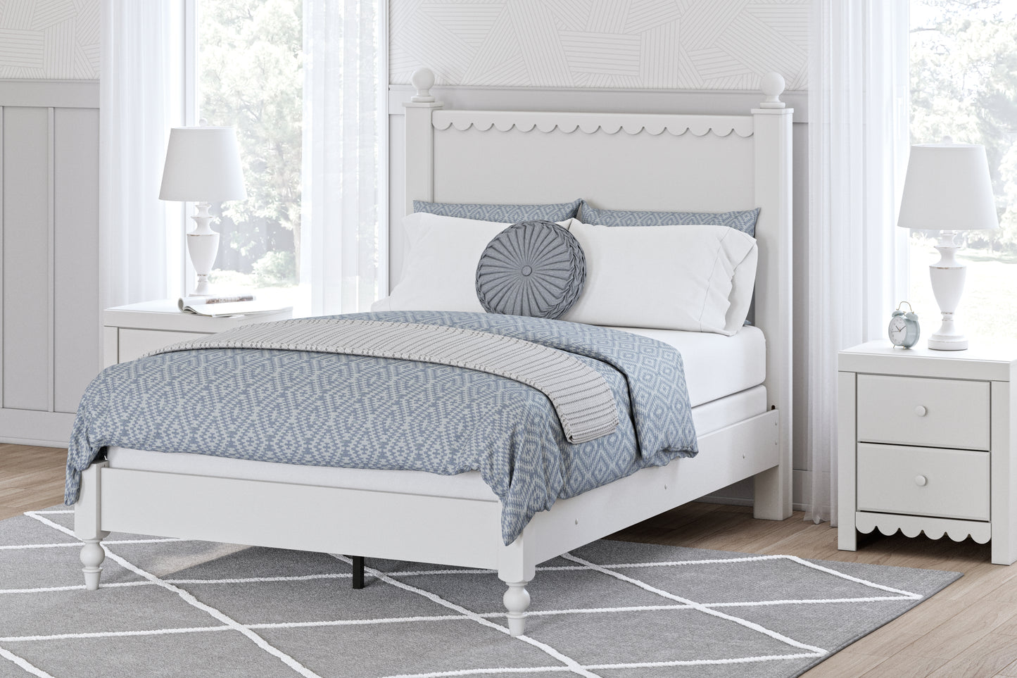 Myers Furniture Outlet - Ashley Furniture - Mollviney Bedroom - Full Panel Bed / White - B2540B3