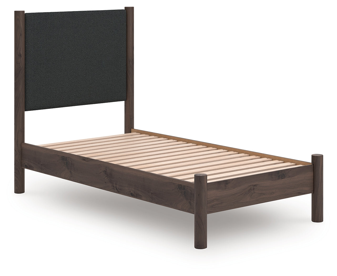 Myers Furniture Outlet - Ashley Furniture - Pamytta Bedroom - Twin Upholstered Panel Platform Bed / Brown - PCB2614B8