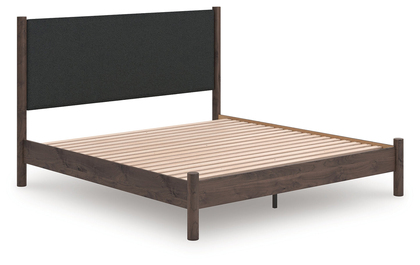 Myers Furniture Outlet - Ashley Furniture - Pamytta Bedroom - King Upholstered Panel Platform Bed / Brown - PCB2614B28