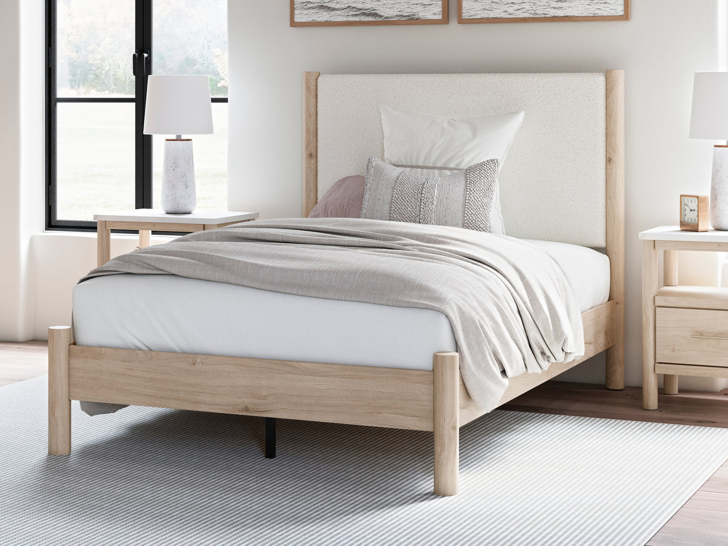 Myers Furniture Outlet - Ashley Furniture - Cadmori Bedroom - Full Upholstered Panel Bed / Two-tone - B2615B8