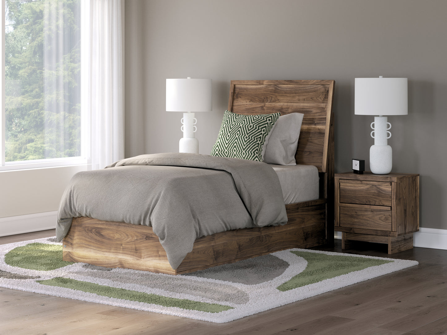Myers Furniture Outlet - Ashley Furniture - Chirason Bedroom - Twin Panel Bed / Brown - PCB3367B21