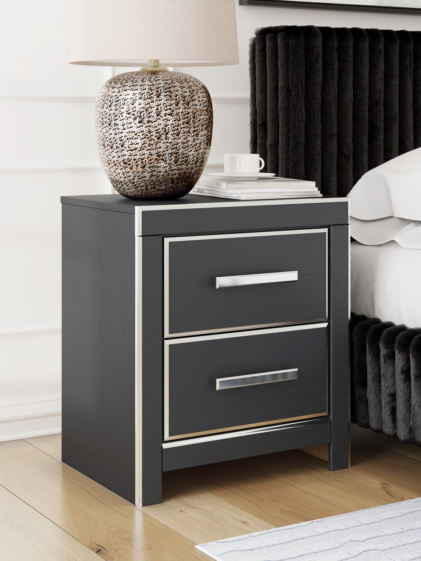Myers Furniture Outlet - Ashley Furniture - Zuraleus Bedroom - Two Drawer Night Stand / Black - PCB3380-92