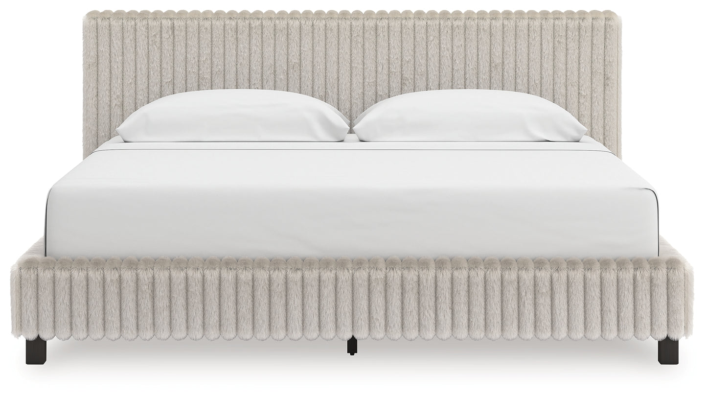 Myers Furniture Outlet - Ashley Furniture - Zuraleus Bedroom - California King Upholstered Bed / White - PCB3381B14