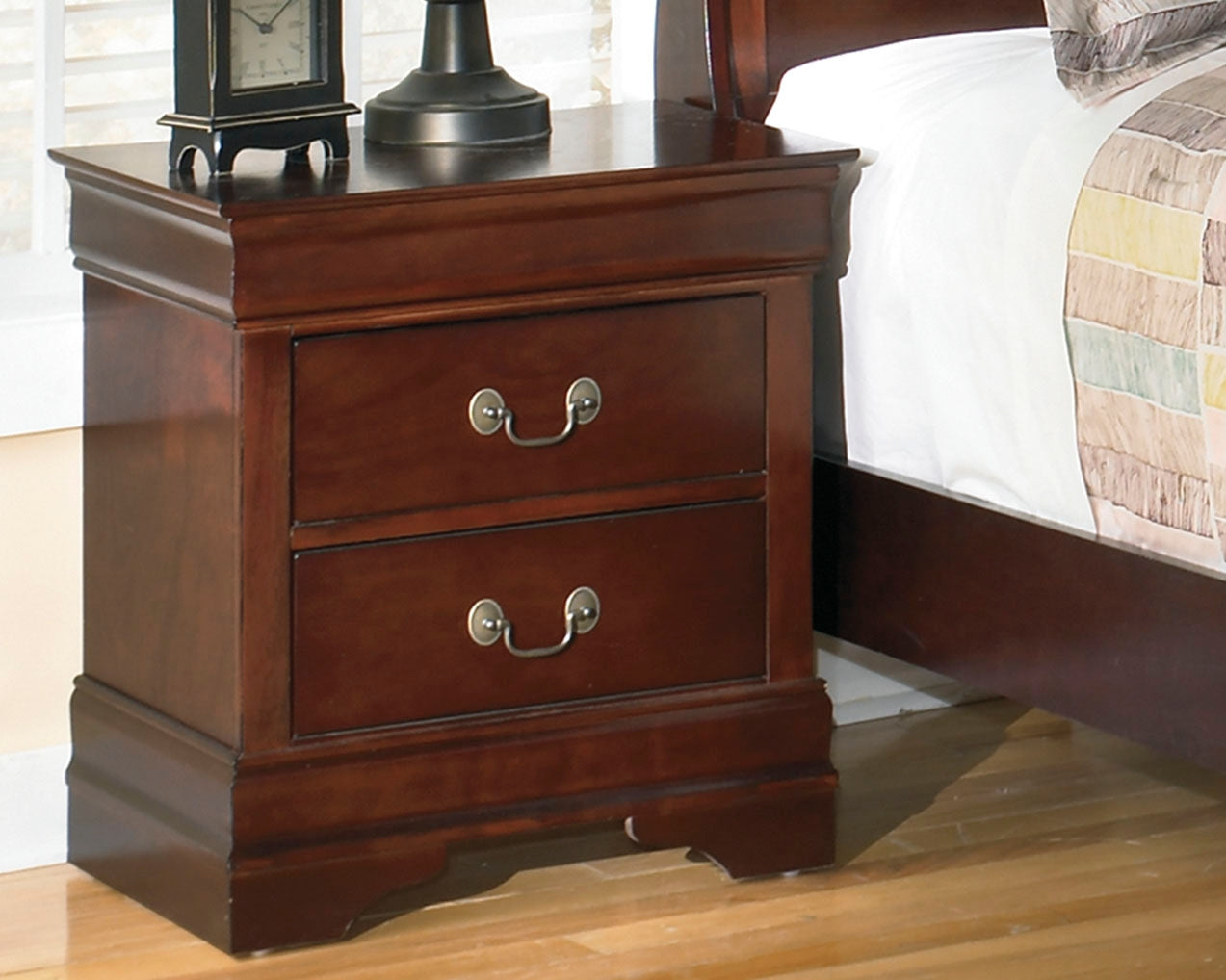 Myers Furniture Outlet - Ashley Furniture - Alisdair Bedroom - Two Drawer Night Stand / Reddish Brown - B376-92