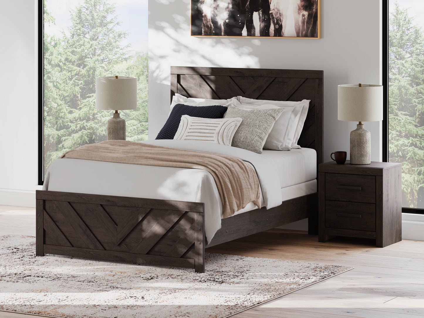 Myers Furniture Outlet - Ashley Furniture - Prendonea Bedroom - Full Panel Bed / Charcoal - B3789B3