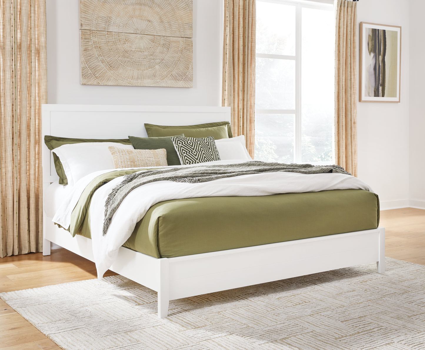 Myers Furniture Outlet - Ashley Furniture - Binterglen Bedroom - King Panel Bed / White - B427B8