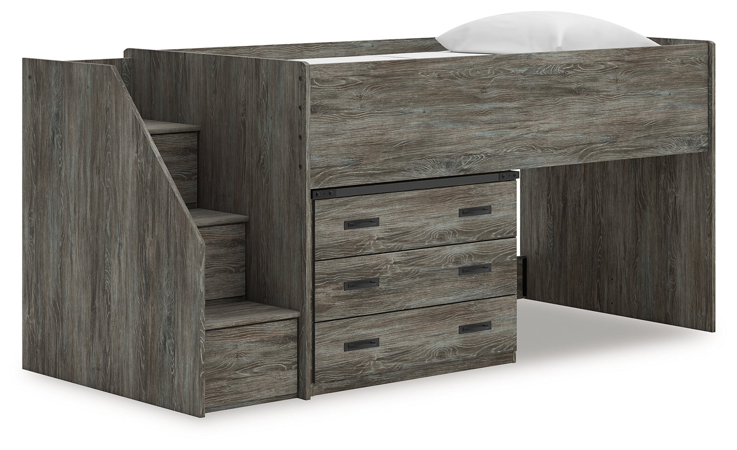 Myers Furniture Outlet - Ashley Furniture - Frandern Bedroom - Twin Loft Bed with Drawer Storage / Gray - B4480B15