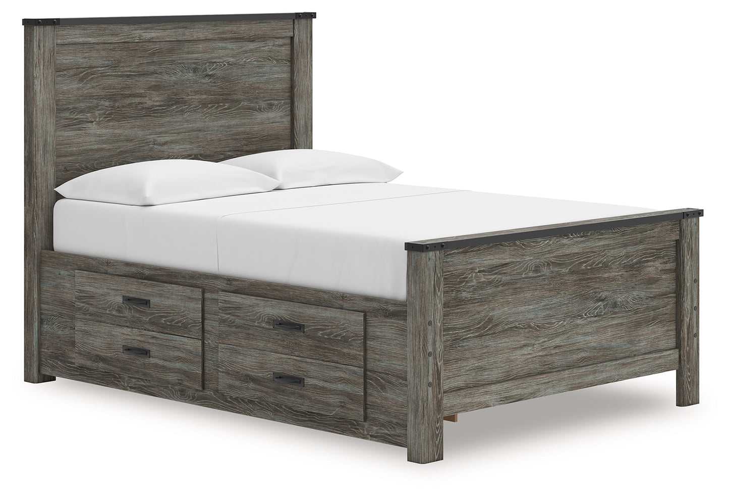 Myers Furniture Outlet - Ashley Furniture - Frandern Bedroom - Full Panel Bed with Storage / Black/Gray - B4480B24