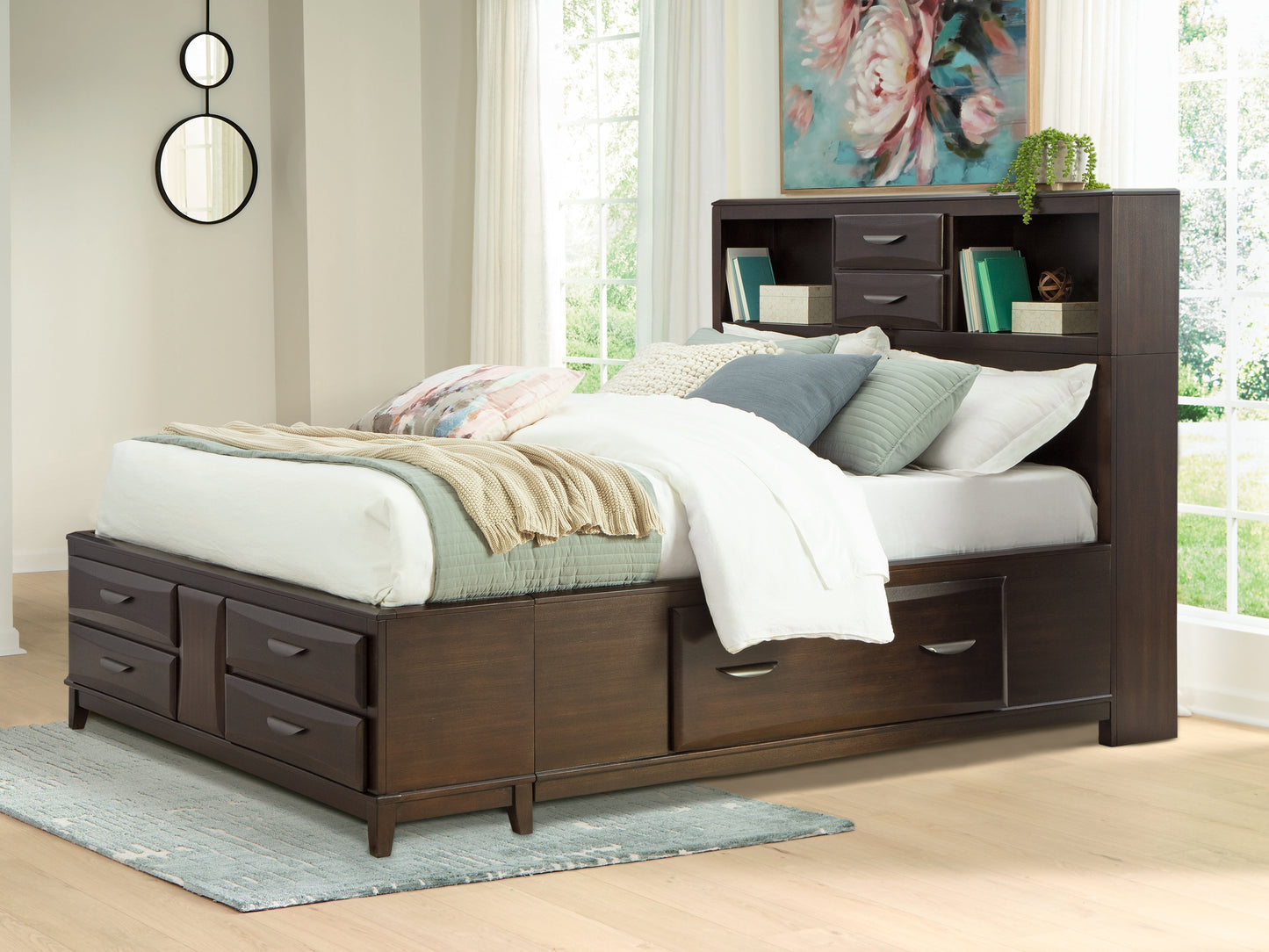 Myers Furniture Outlet - Ashley Furniture - Vanmore Bedroom - Queen Storage Bed / Dark Brown - B479B2