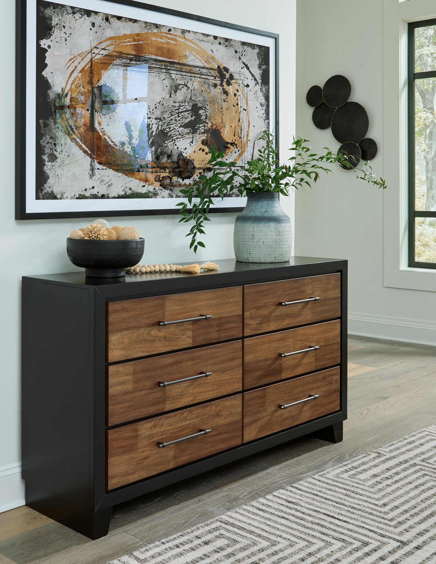 Myers Furniture Outlet - Ashley Furniture - Kraeburn Bedroom - Dresser / Brown/Black - B496-31