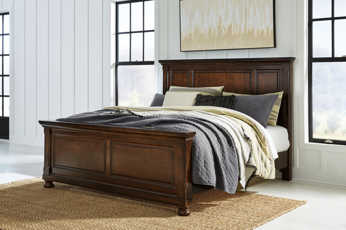 Myers Furniture Outlet - Ashley Furniture - Porter Bedroom - California King Panel Bed / Rustic Brown - B697B12