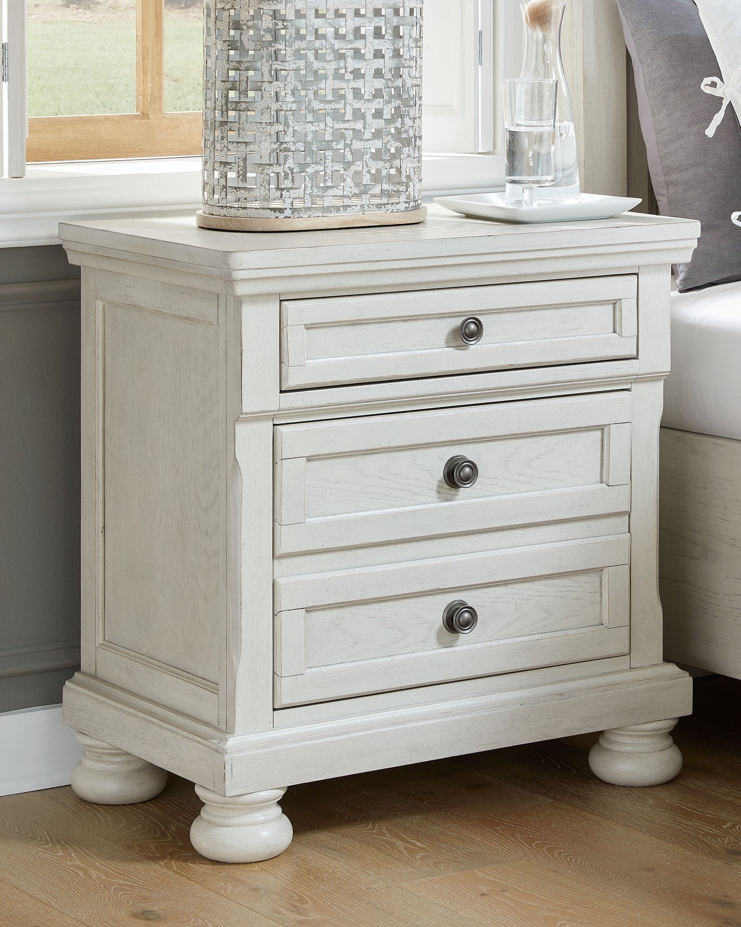 Myers Furniture Outlet - Ashley Furniture - Robbinsdale Bedroom - Two Drawer Night Stand / Antique White - B742-92