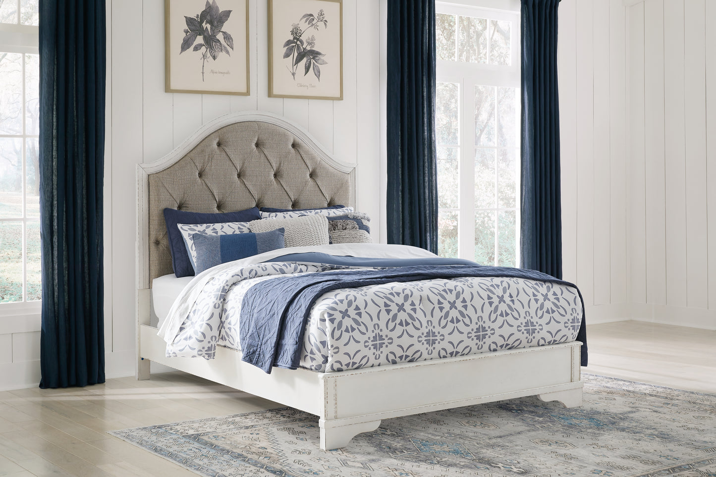 Myers Furniture Outlet - Ashley Furniture - Blendon Bedroom - Queen Upholstered Panel Bed / Rustic Brown - B747B2