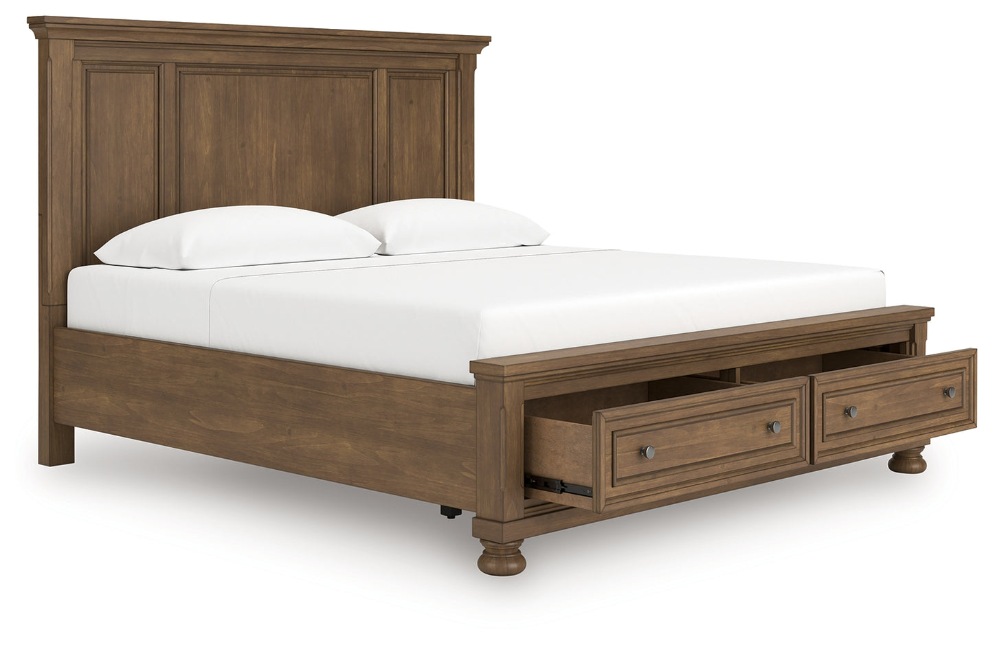 Myers Furniture Outlet - Ashley Furniture - Feddinger Bedroom - King Panel Storage Bed / Medium Brown - PCB779B12