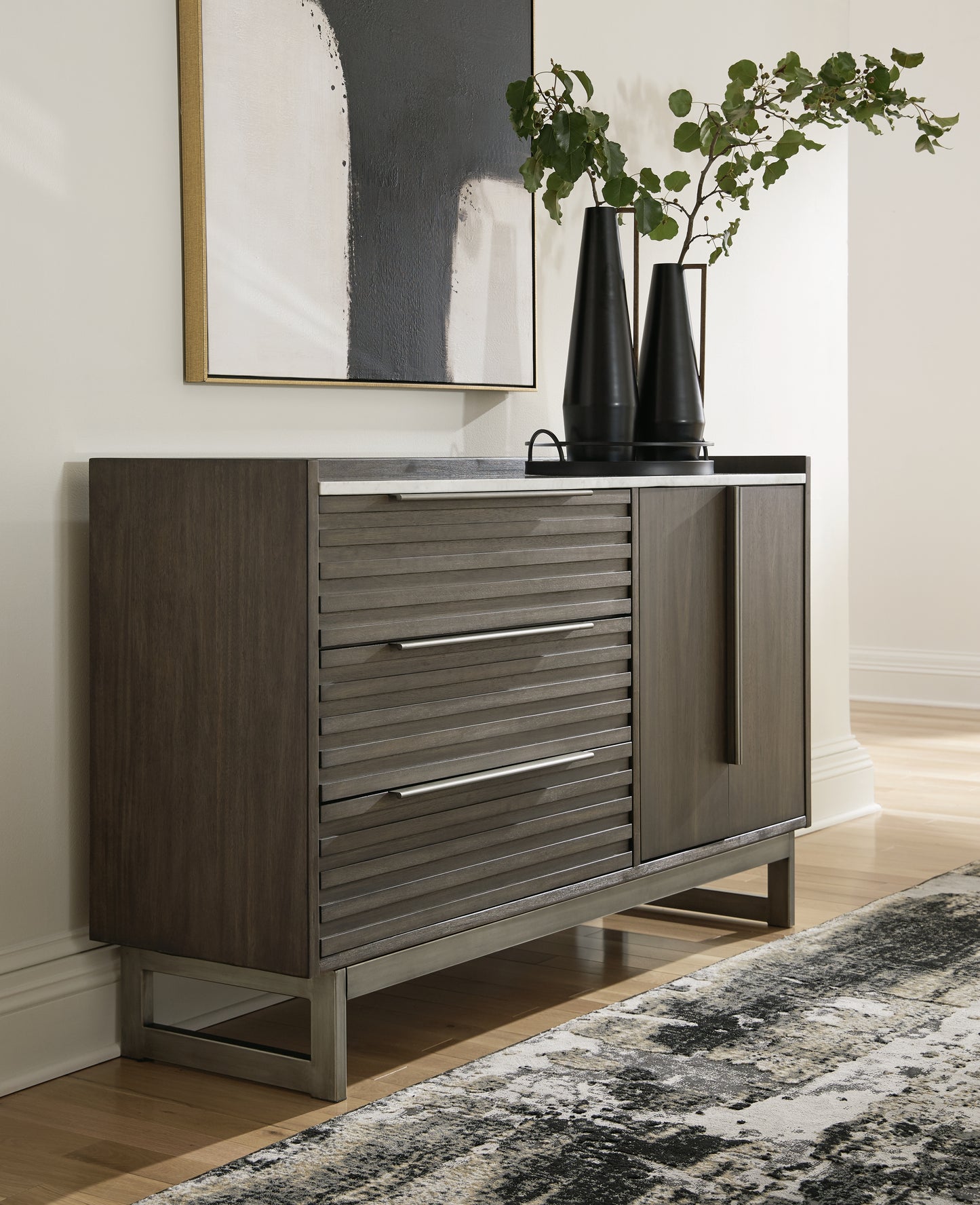 Myers Furniture Outlet - Ashley Furniture - Arkenton Bedroom - Dresser / Grayish Brown/White - B786-31