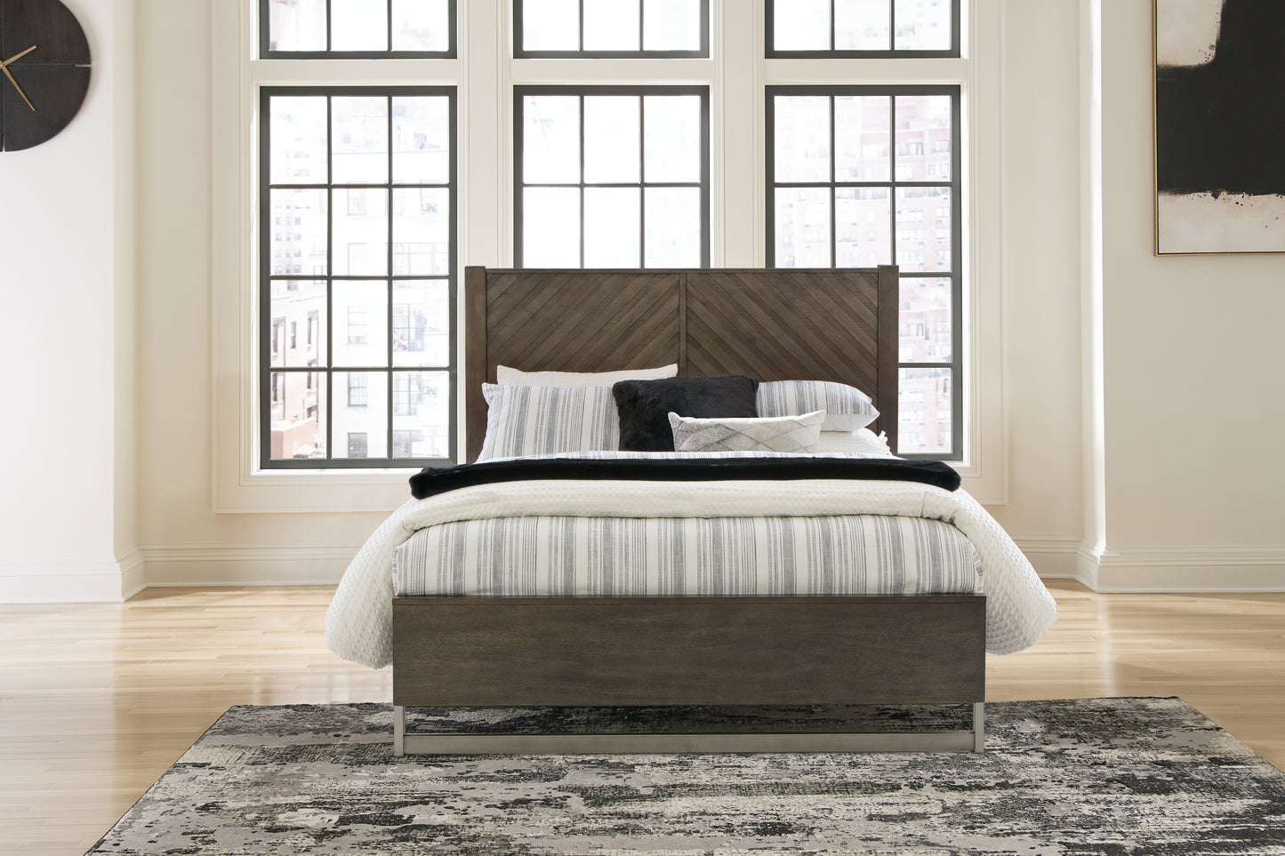 Myers Furniture Outlet - Ashley Furniture - Arkenton Bedroom - Queen Panel Bed / Grayish Brown - B786B2