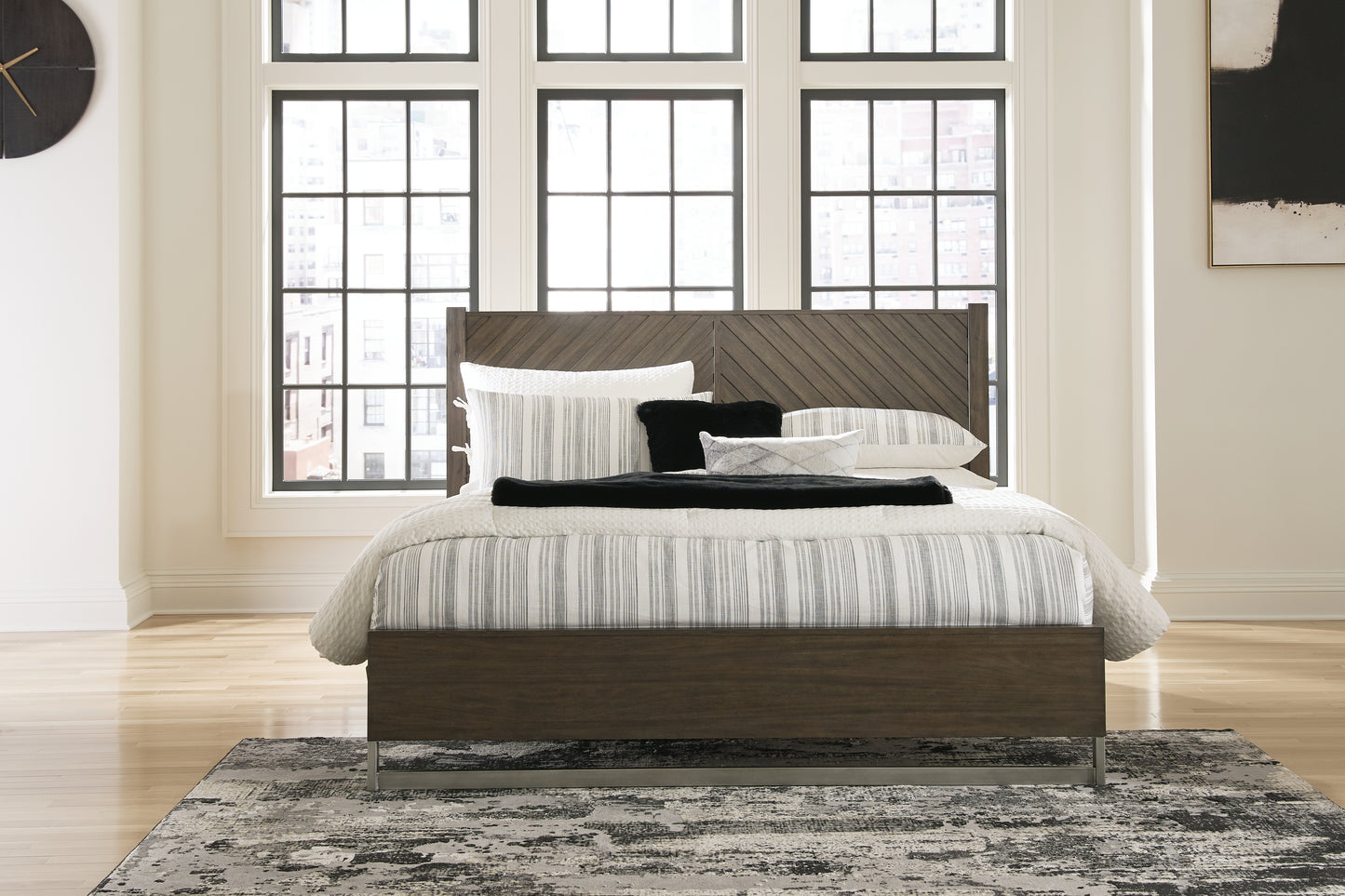 Myers Furniture Outlet - Ashley Furniture - Arkenton Bedroom - California King Panel Bed / Grayish Brown - B786B5