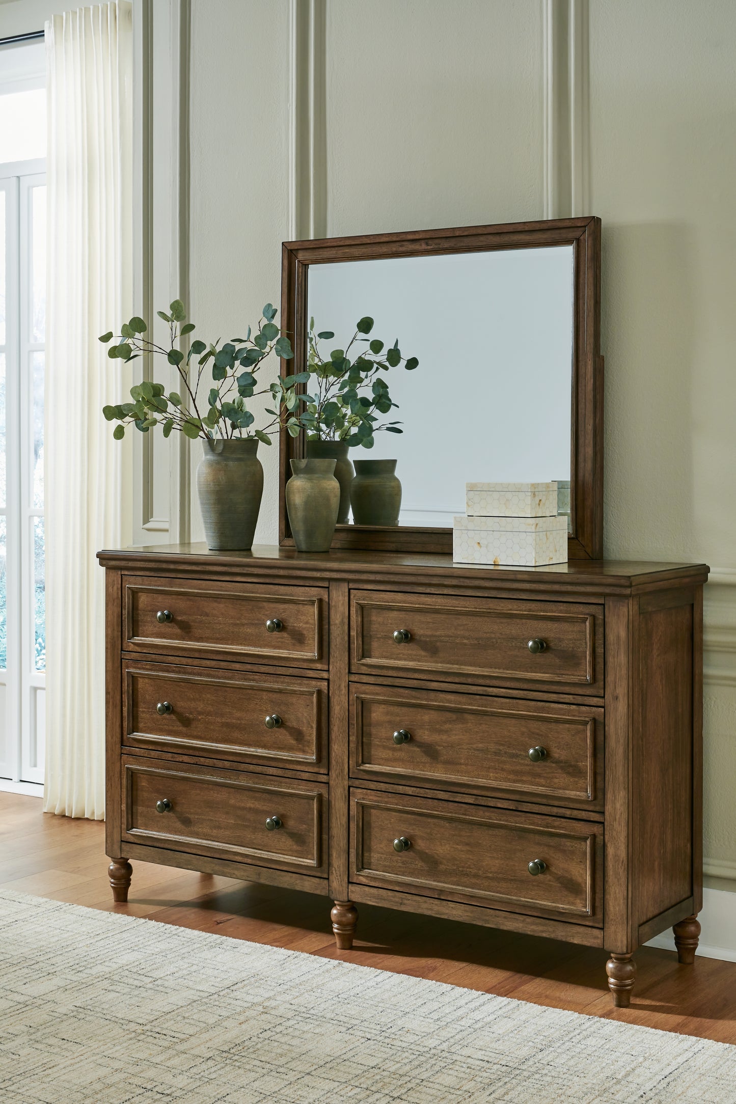 Myers Furniture Outlet - Ashley Furniture - Sturlayne Bedroom - Dresser and Mirror / Brown - B787B1