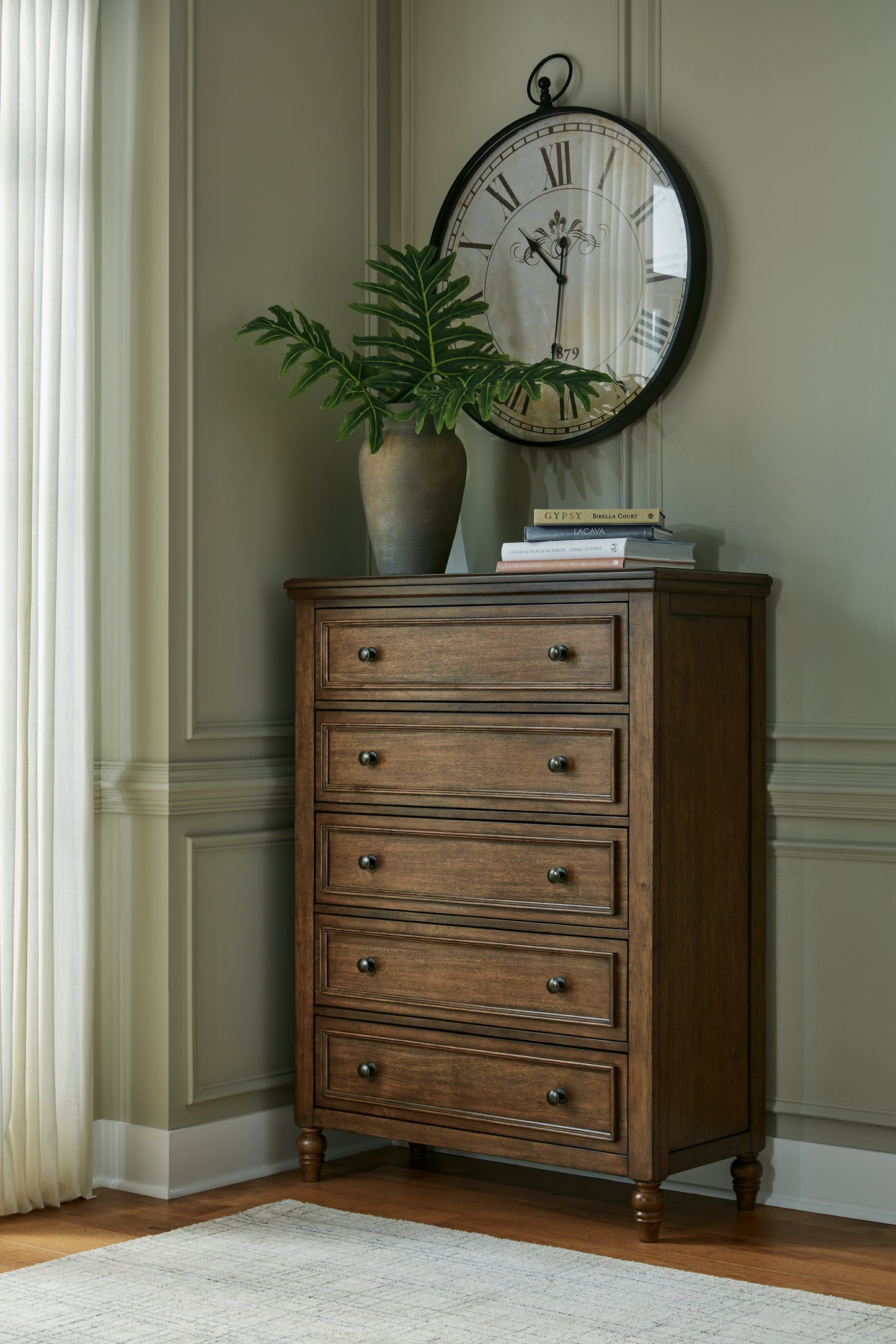 Myers Furniture Outlet - Ashley Furniture - Sturlayne Bedroom - Five Drawer Chest / Brown - B787-46