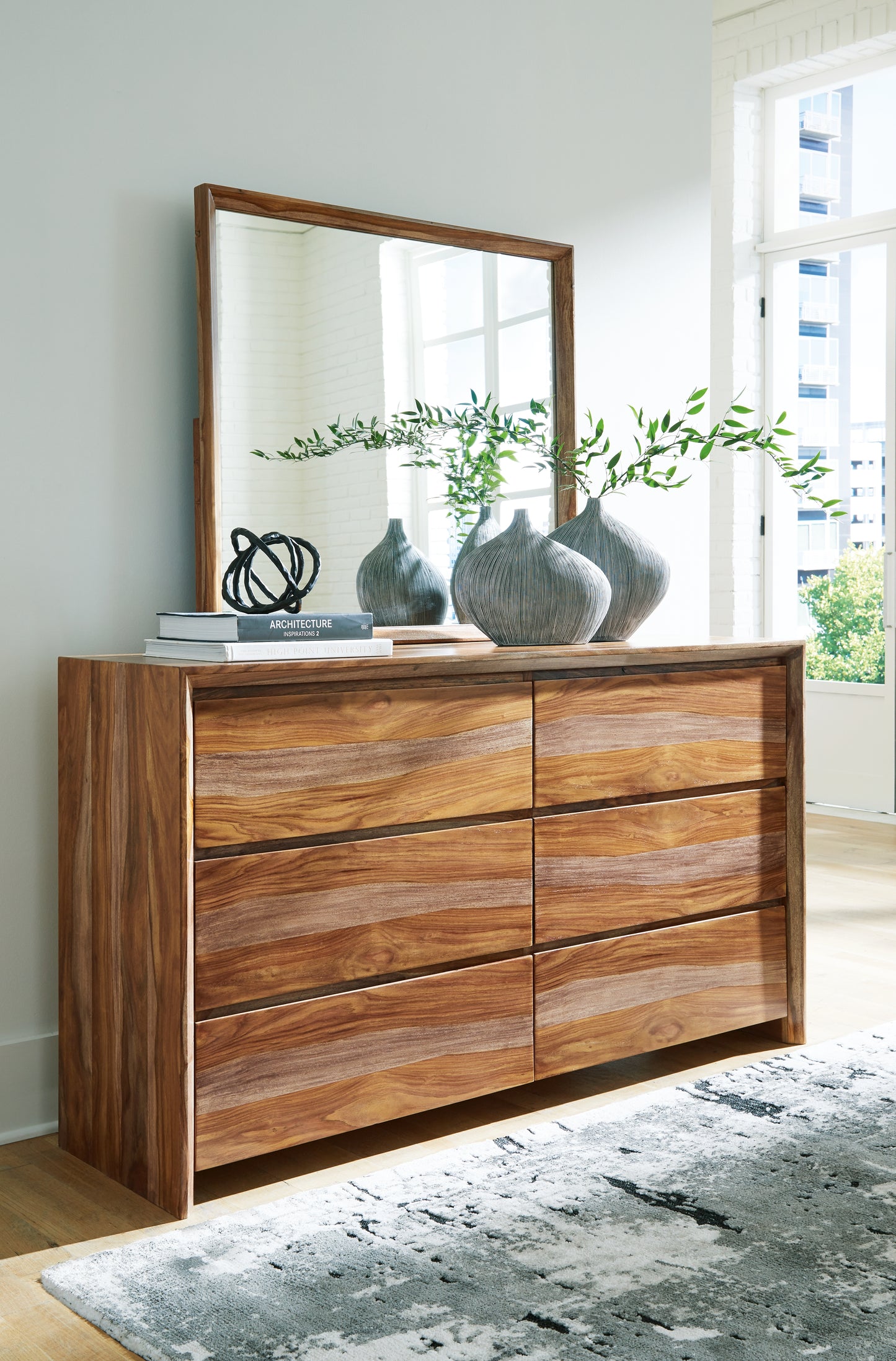 Myers Furniture Outlet - Ashley Furniture - Dressonni Bedroom - Dresser and Mirror / Brown - B790B1