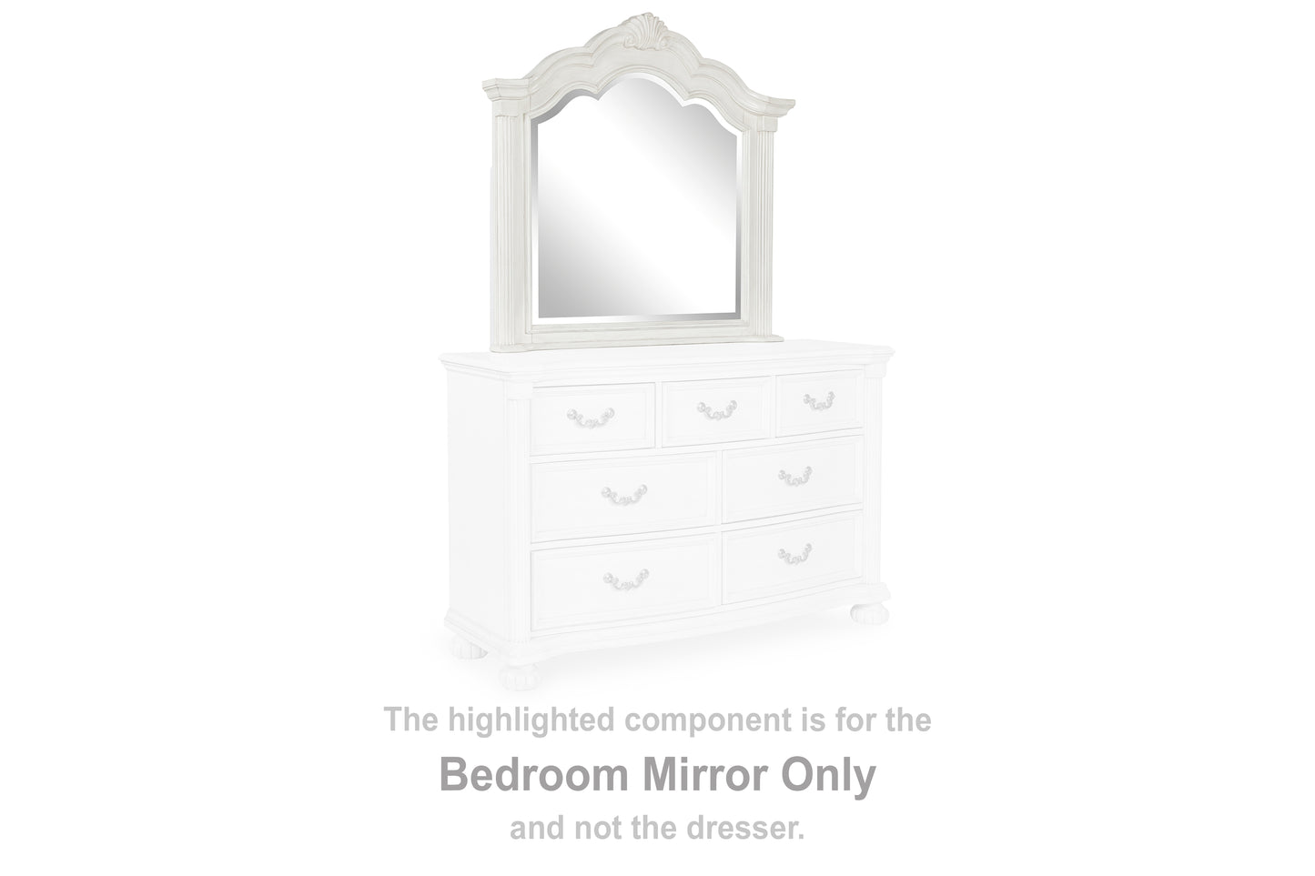 Myers Furniture Outlet - Ashley Furniture - Montelaine Bedroom - Bedroom Mirror / Antique White - B795-36