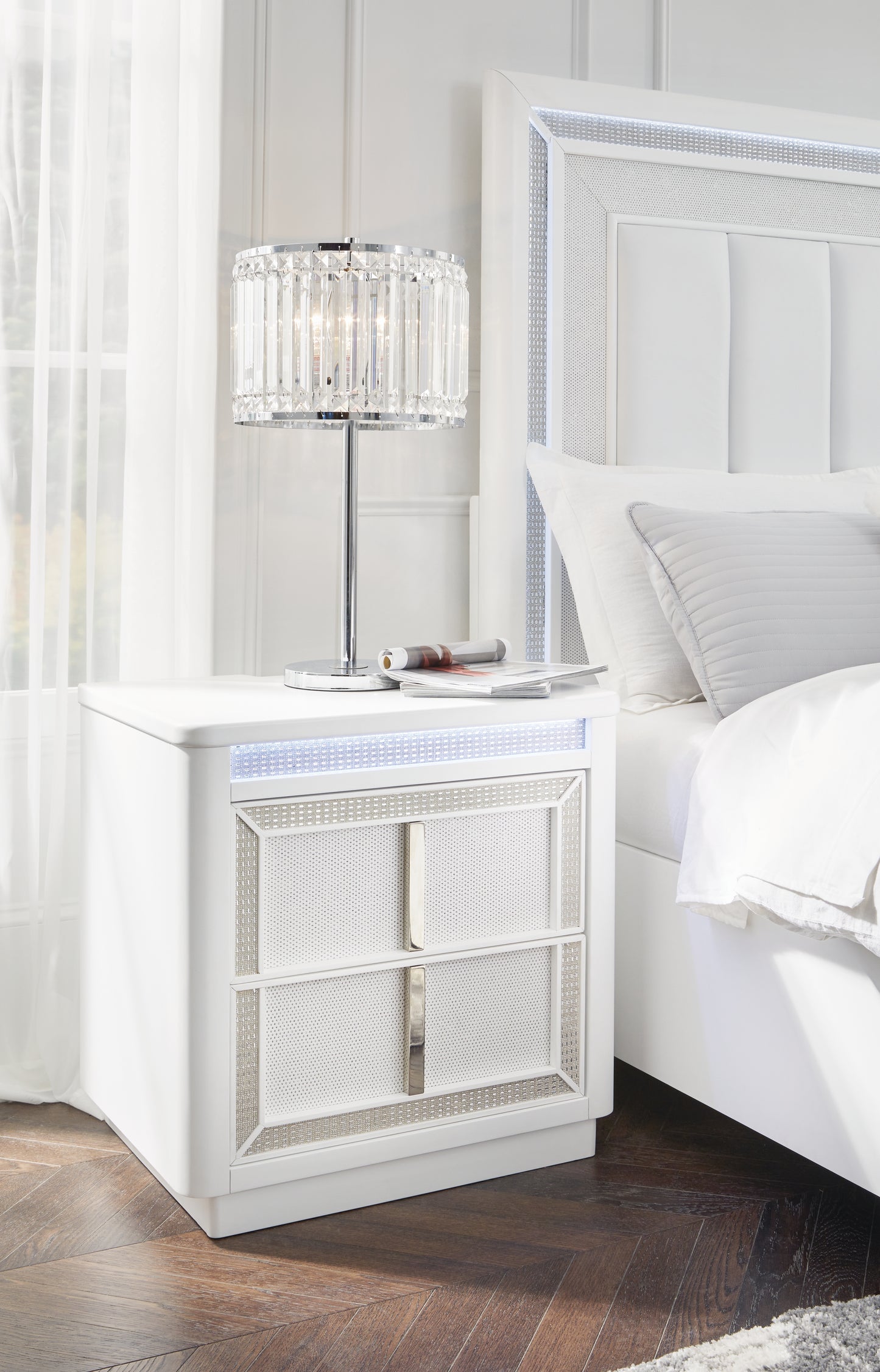 Myers Furniture Outlet - Ashley Furniture - Chalanna Bedroom - Two Drawer Night Stand / White - B822-92