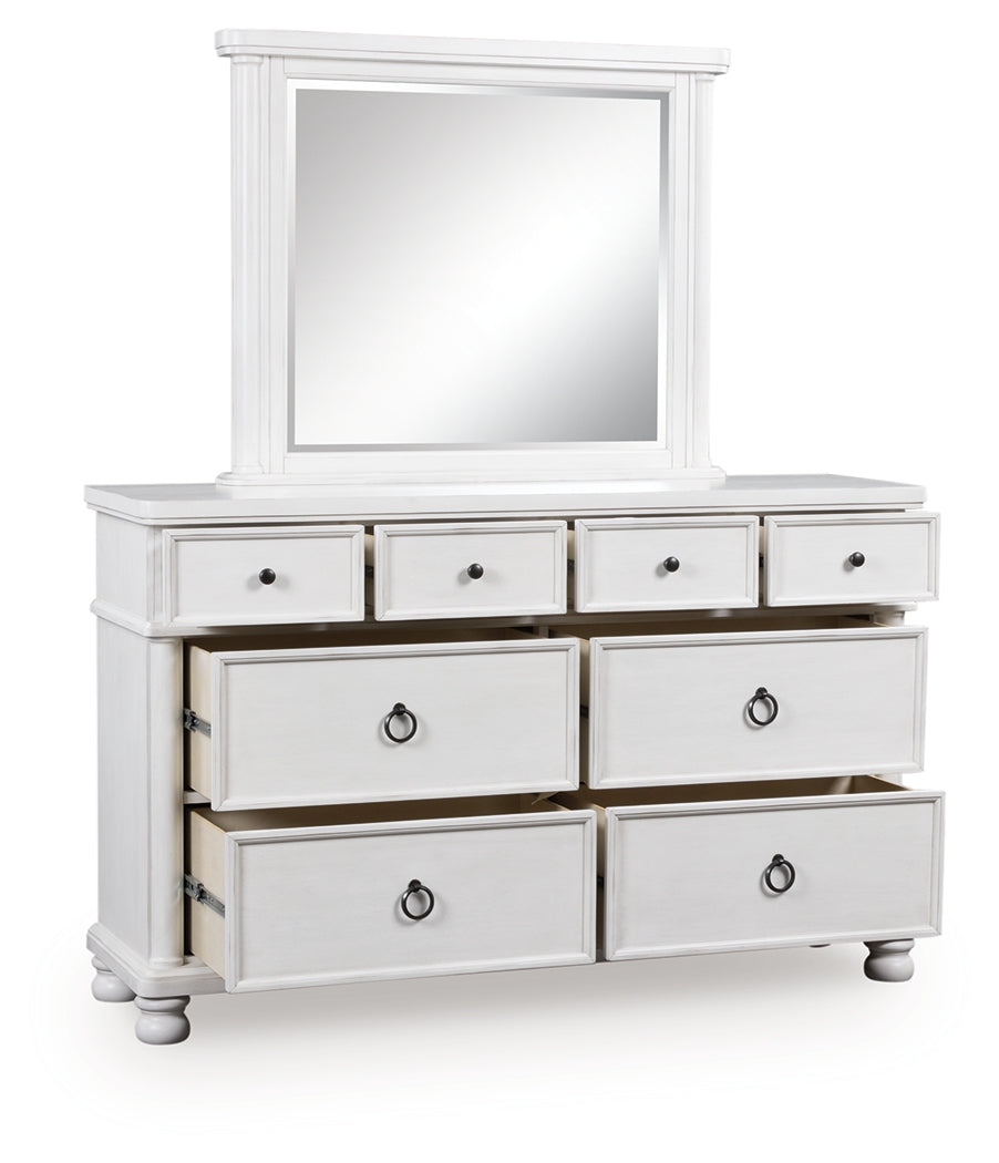 Myers Furniture Outlet - Ashley Furniture - Rowlenstown Bedroom - Dresser and Mirror / Antique White - PCB823B1