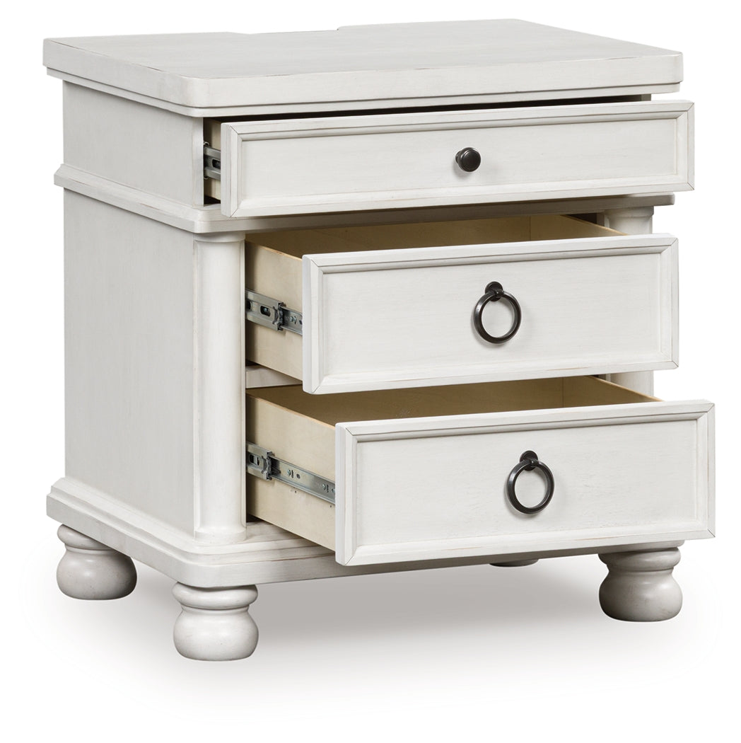 Myers Furniture Outlet - Ashley Furniture - Rowlenstown Bedroom - Three Drawer Night Stand / Antique White - PCB823-93